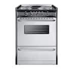 Summit Appliance 24 in. 2.9 Cu. ft. Slide-In Electric Range in White