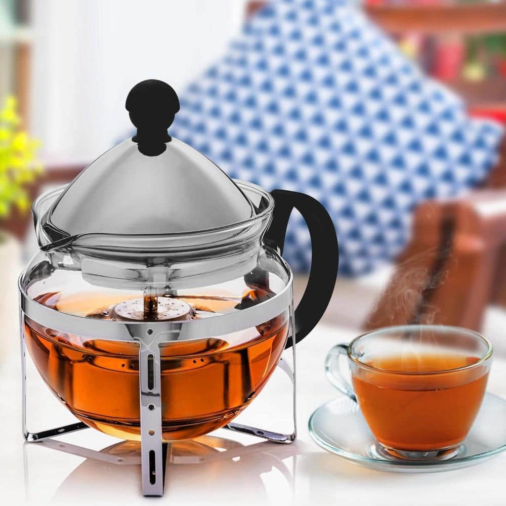 17oz Clear Glass Teapot with Stainless Steel Infuser