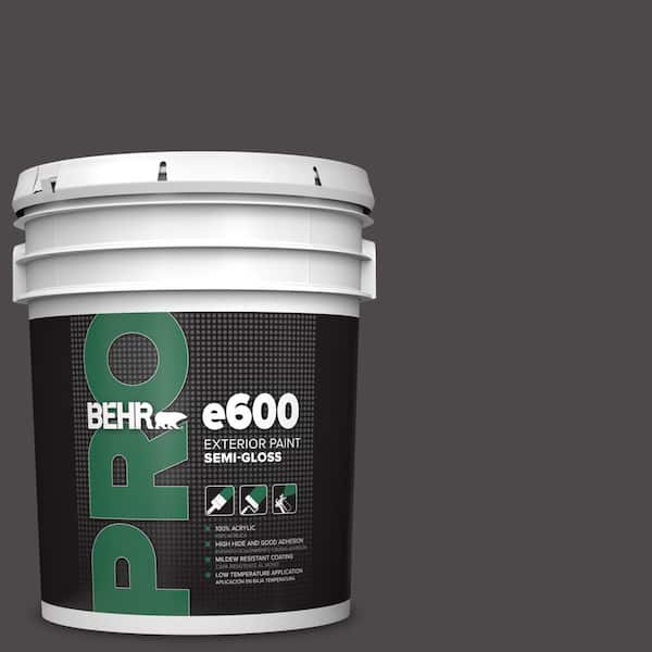 BEHR PRO 5 gal. #N530-7 Private Black Semi-Gloss Exterior Paint PR67305 -  The Home Depot