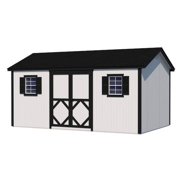 Little Cottage Co. Classic Workshop 10 ft. x 12 ft. Outdoor Wood Storage Shed Precut Kit with Operable Windows (120 sq. ft.)