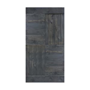 S Series 42 in. x 84 in. Carbon Gray Finished DIY Solid Wood Sliding Barn Door Slab - Hardware Kit Not Included