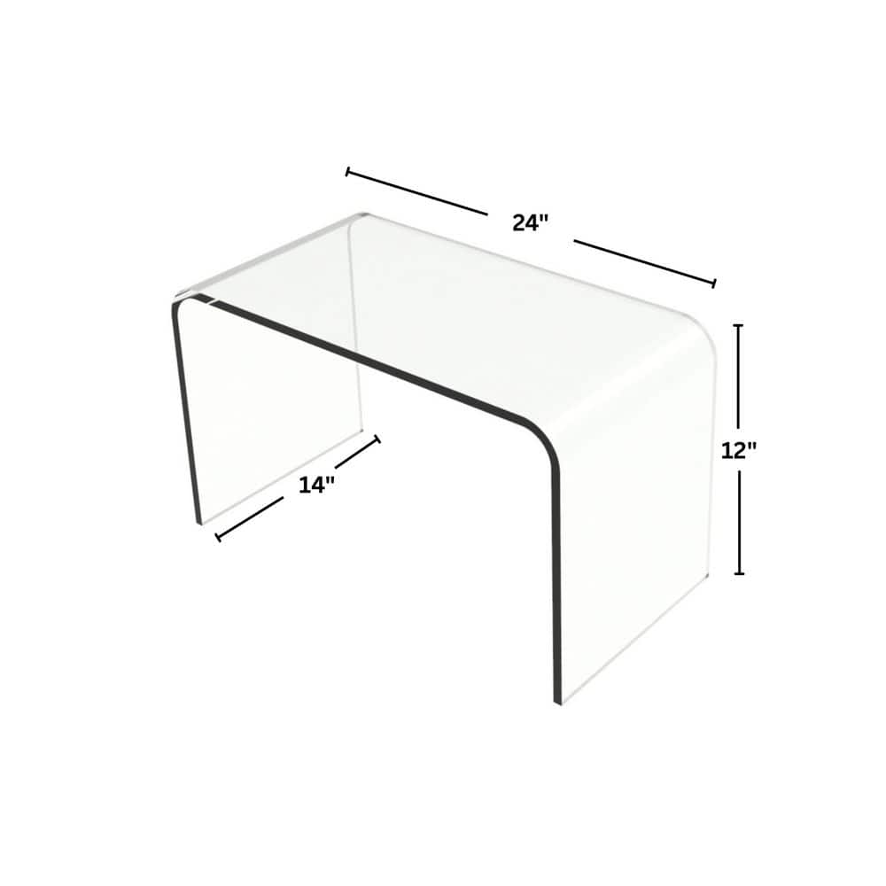 Acrylic Clear Modern C-Style Vertical End Table - thumbnail 7