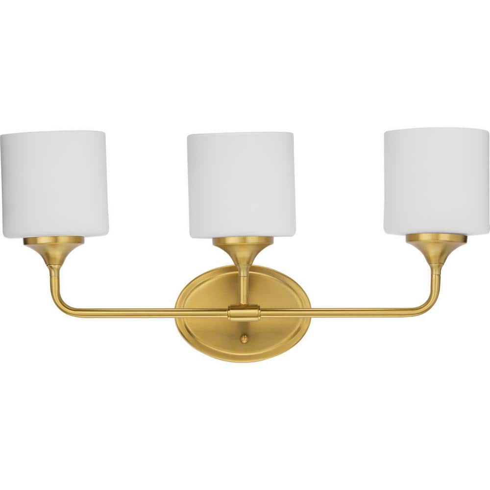 Lynzie Brushed Gold 3-Light Dimmable Bath Vanity Light