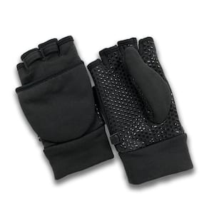 Bessteven Fingerless Gloves For Men Women: Lightweight Convertible Flip Top Mittens Winter Gloves - Warm Soft Polar Fleece Comfortable For Running Jo