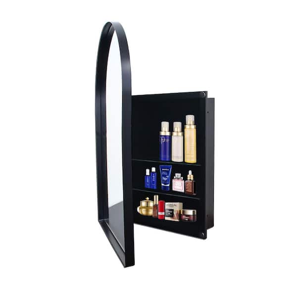 35.8 in. W x 4.70 in. H Arched Bathroom Medicine Cabinet with Mirror