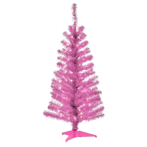 National Tree Company 4 ft. White Iridescent Tinsel Artificial ...