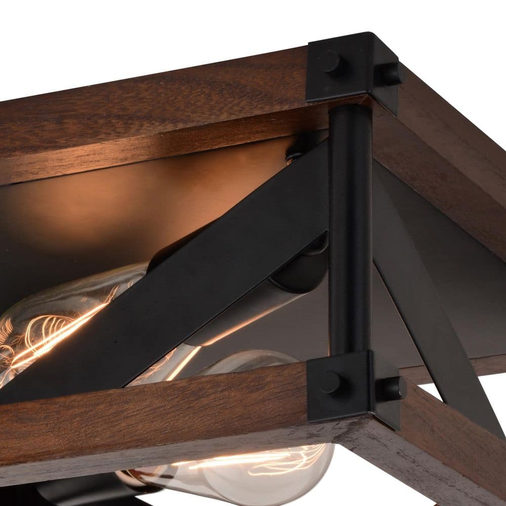 Wade 13-Inch Matte Black Glass Flush Mount Ceiling Light
