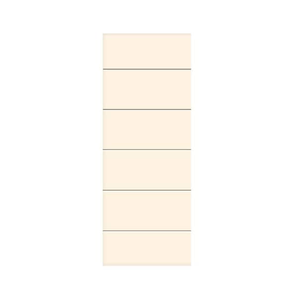 CALHOME Modern Classic Series 24 in. x 80 in. Beige Stained Composite MDF Paneled Interior Barn Door Slab
