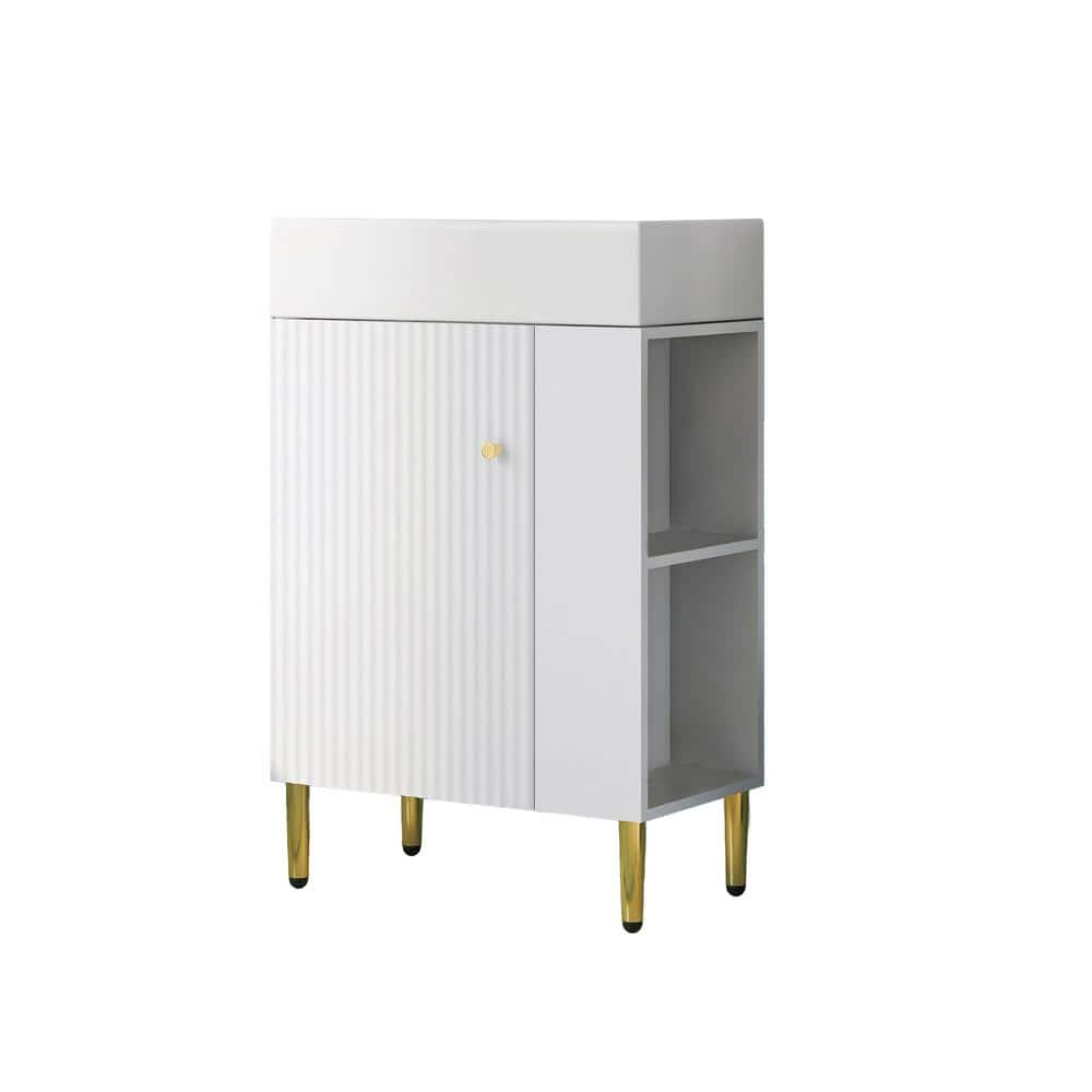 21.6 in. W x 12.2 in. D x 33.9 in. H Single Freestanding Bath Vanity in Whi