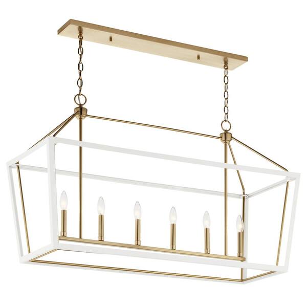 Kichler Carrick 6-Light Gold Traditional Bare Bulb Chandelier