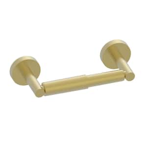 Cartway Modern Wall Mounted Spring Double Post Toilet Paper Holder in Matte Gold Finish