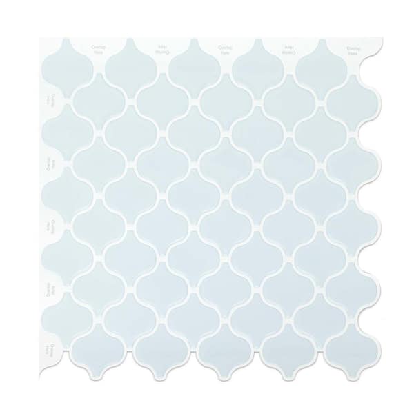 10 in. x 10 in. Blue Vinyl Peel and Stick Wall Tile Backsplash, Self-Adhesive Stickers for Kitchen, Bathroom (10-Pack)