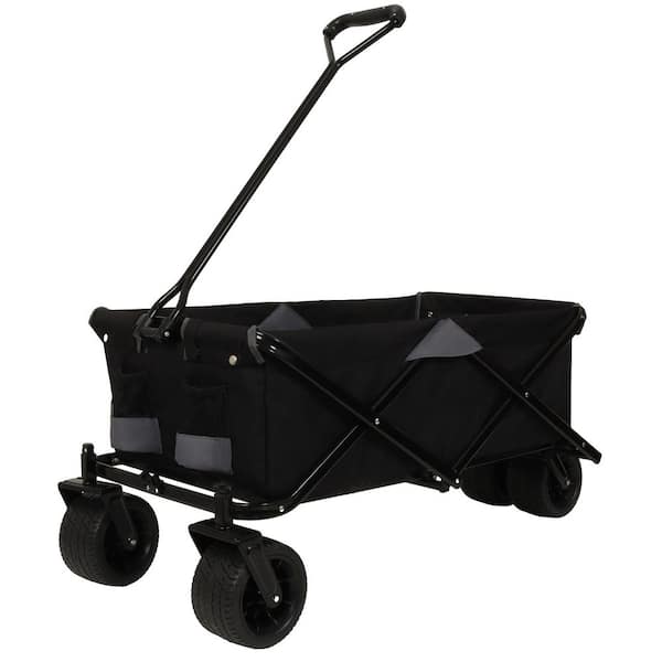 3.2 cu. ft. Steel Garden Cart in Black