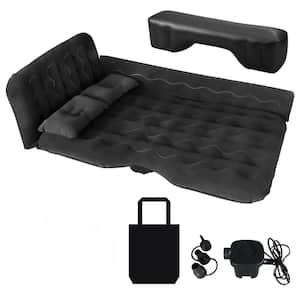 Black Inflatable Car Air Mattress, Portable Foldable Car Air Bed, SUV Sleeping Pad, Back Seat Inflatable Bed