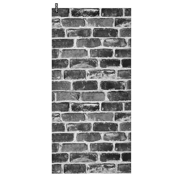 Peel and Stick Wallpaper, 17.7 x 393.7 in. Gray Brick Waterproof Self Adhesive Contact Paper, Easy-Clean Vinyl Roll