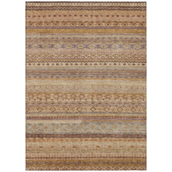 Chantille Machine Washable Indoor/Outdoor Abstract ACN2722 Terracotta 5 ft. x 7 ft. 6 in. Area Rug