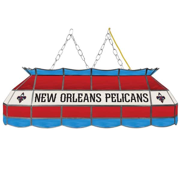 Trademark Global New Orleans Pelicans NBA 3-Light Stained Glass Tiffany Style Lamp