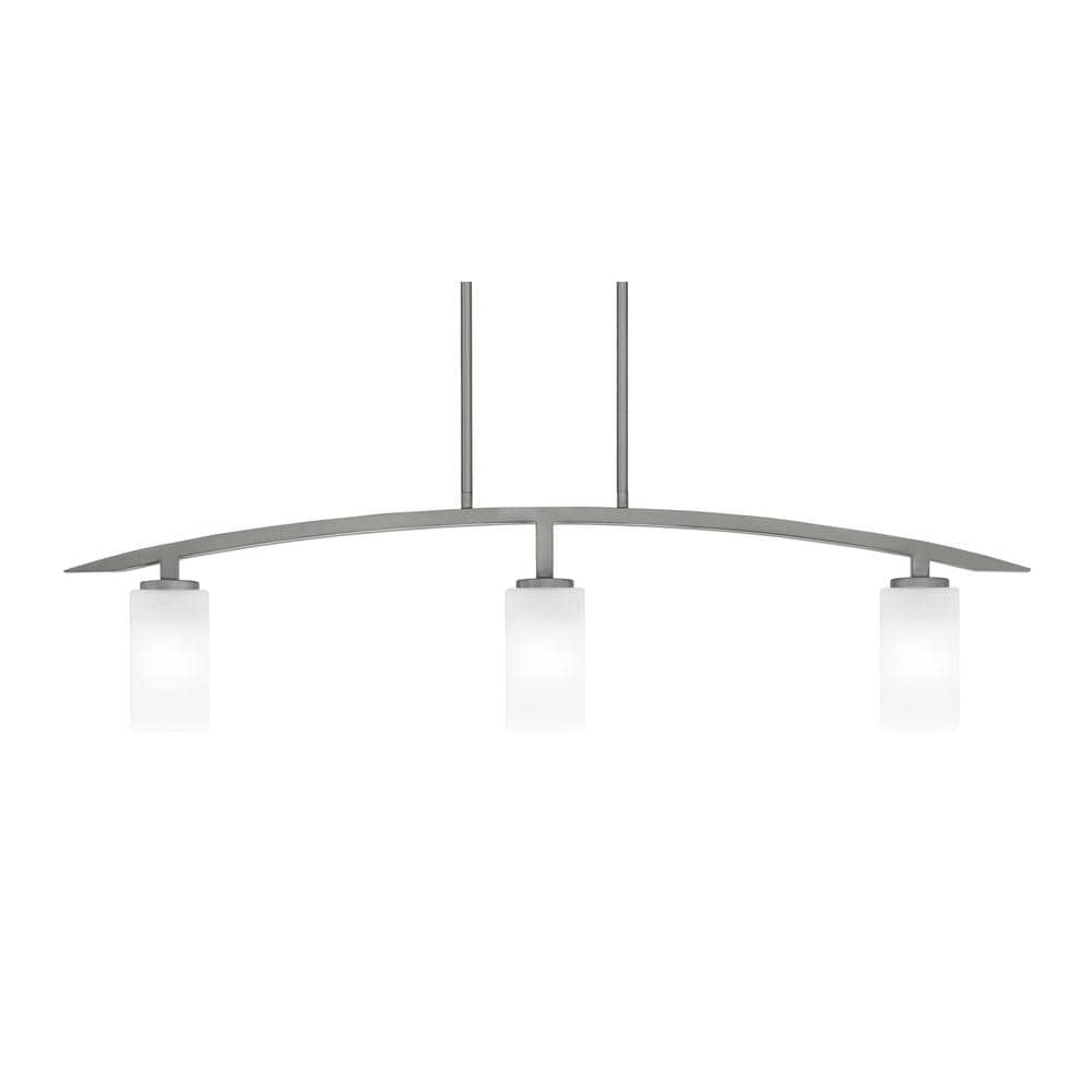 Siena 41 in. 3-Light Graphite Chandelier with 3.5 in. White Marble Glass Sh