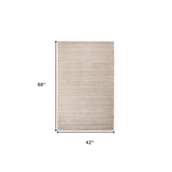 4 ft. x 6 ft. Ivory Solid Color Area Rug