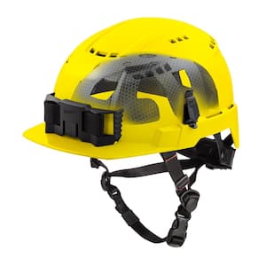 BOLT Yellow Type 2 Class C Front Brim Vented Safety Helmet with IMPACT-ARMOR Liner