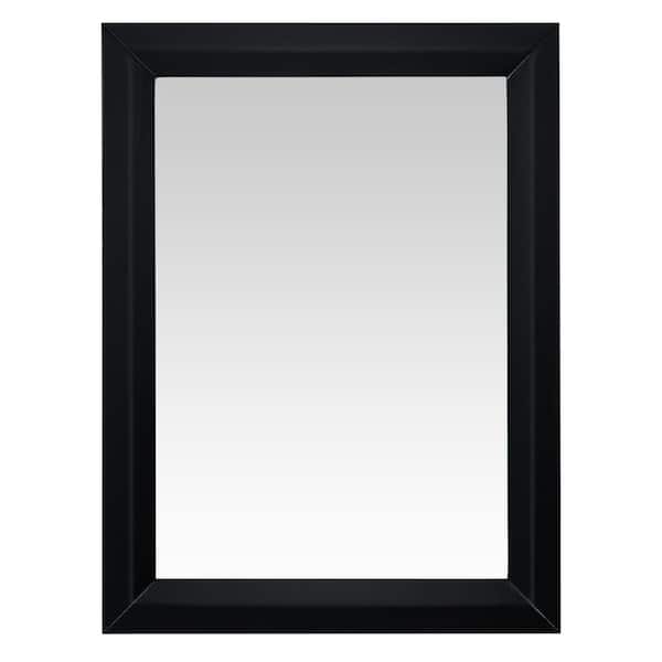 Single Framed Wall Mirror In Onyx Black, Black And White Framed Wall Mirror