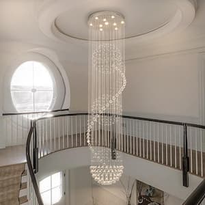 Alexander 10-Light Chrome Statement Empire Chandelier with Crystal Accents for Foyer Entryway