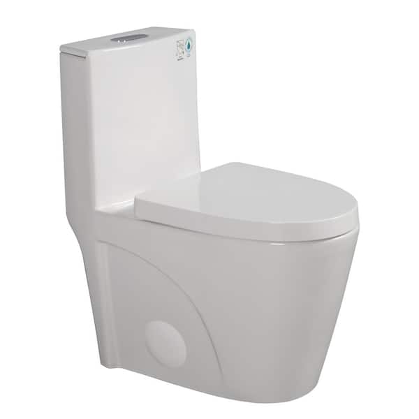 1-piece 1.1/1.6 GPF Dual Flush Ceramic Toilet in White, MAP 1000g,ADA Certified