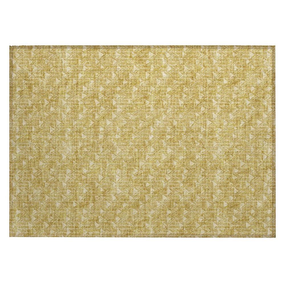 Gold 2 ft. x 3 ft. Geometric Indoor/Outdoor Area Rug price history on PriceWatchPro