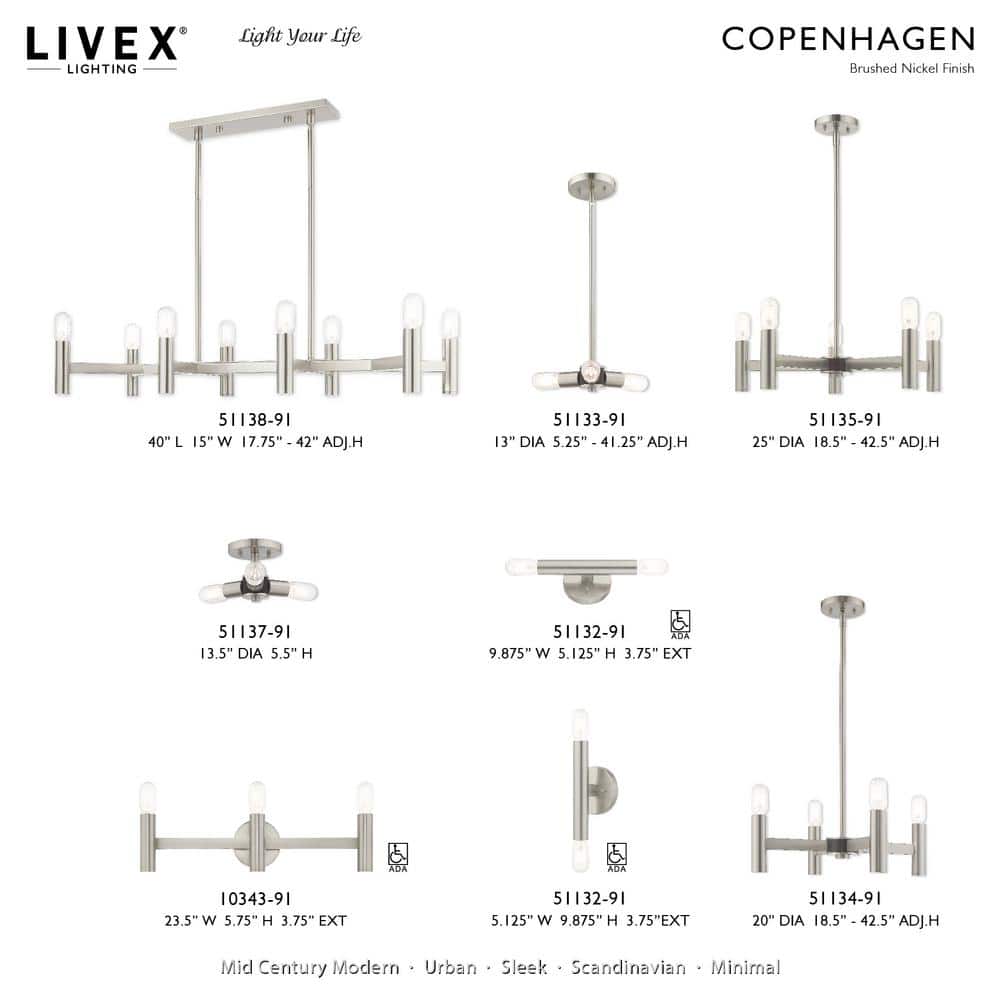 Copenhagen Brushed Nickel 2-Light Industrial Wall Sconce