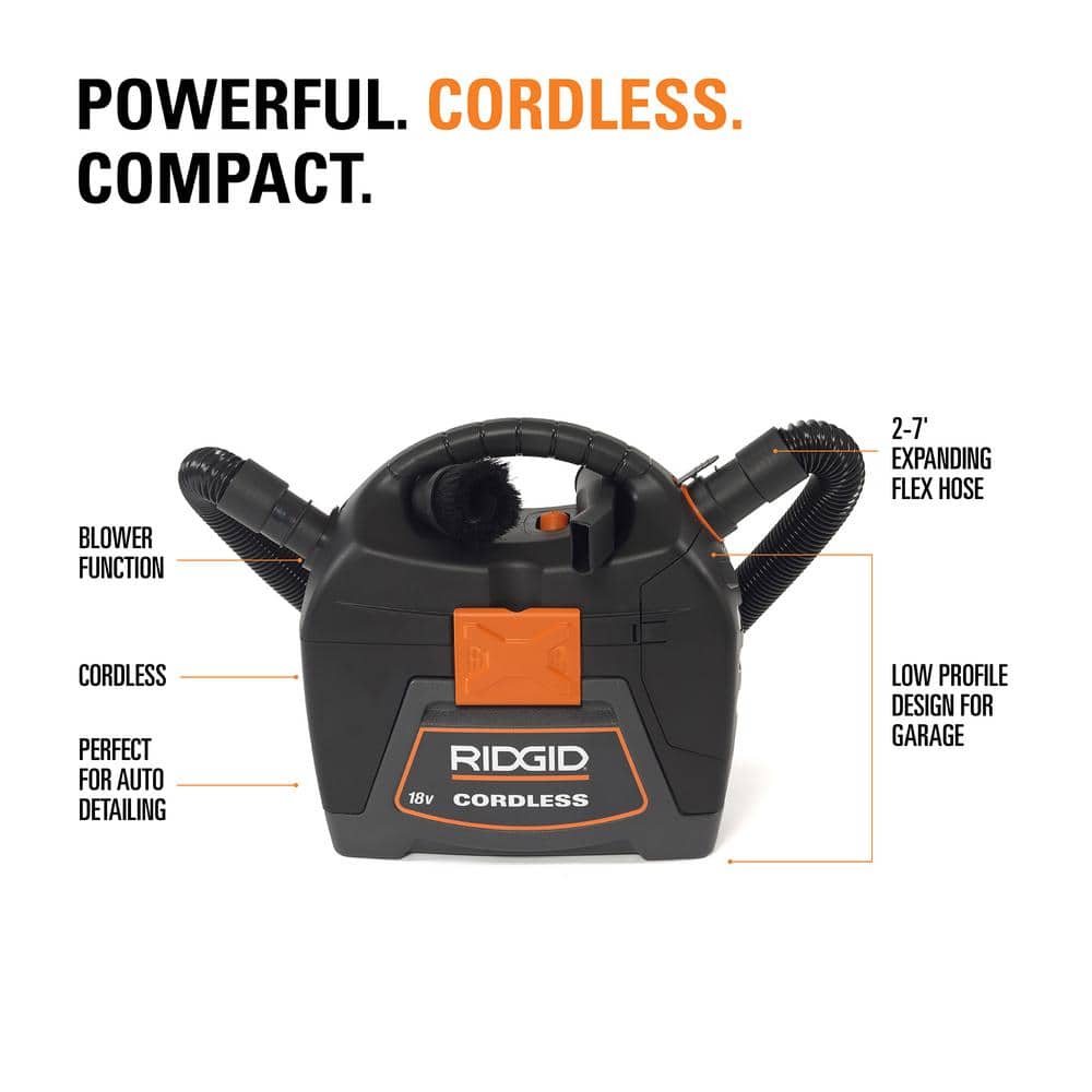 Ridgid 18V Cordless 3-Gallon Wet/Dry Handheld Vacuum Cleaner
