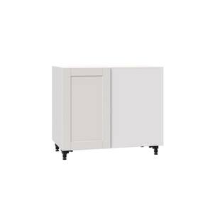 Shaker Assembled 39x34.5x24 in. Blind Corner Base Cabinet with Lemans Pull-Out Accessory in Vanilla White