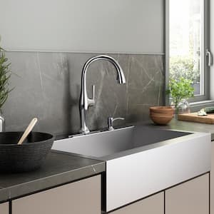 Sundae Single-Handle Pull Down Sprayer Kitchen Faucet in Polished Chrome