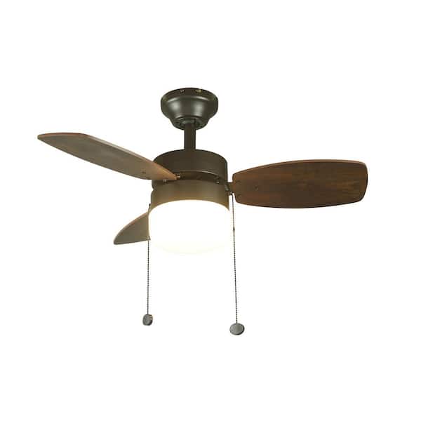 PRIVATE BRAND UNBRANDED Triplicity 30 in. Indoor Oil-Rubbed Bronze Ceiling Fan with Light