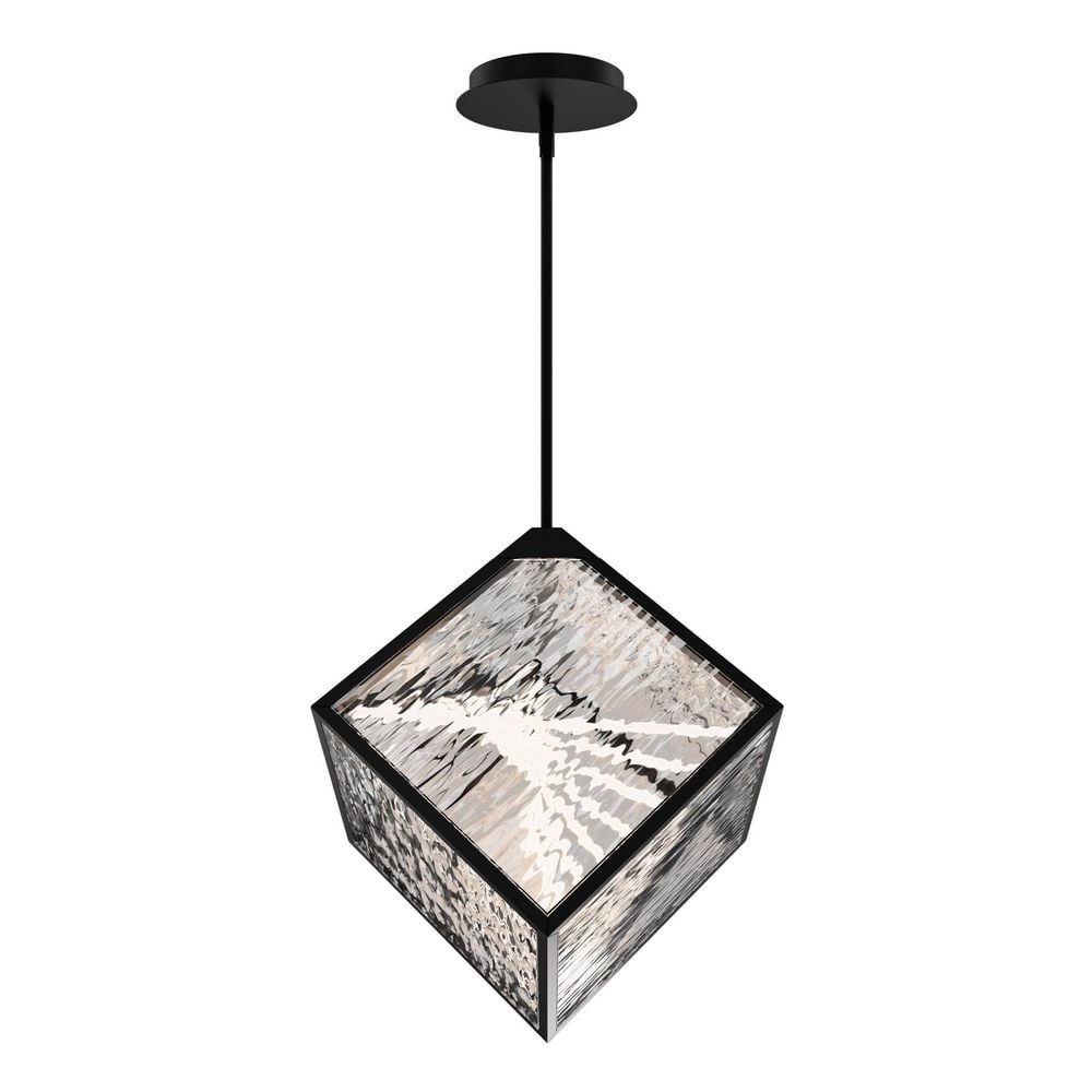 Dyce 17 in. 1-Light Black Pendant Light with Glass Shade Integrated LED 3000K price history on PriceWatchPro