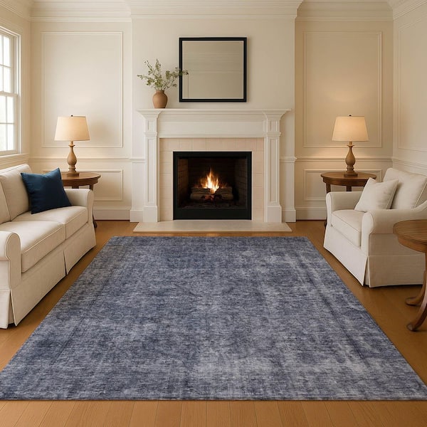 Mayfield Premium Machine Washable Abstract AMF1656 Blue 5 ft. x 7 ft. 6 in. Area Rug