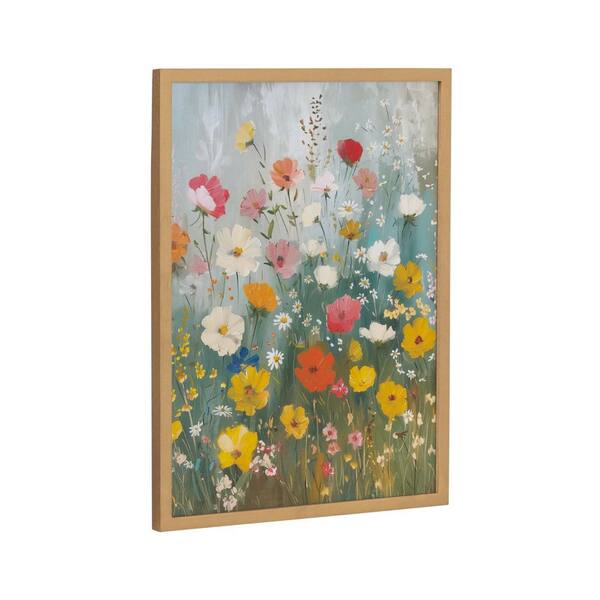 Kate and Laurel Gallery Boho Wildflower Garden by the Creative Bunch Studio Gold Framed Art Print 12 in. x 16 in.