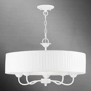 Edinburgh 5-Light White Drum Pendant Chandelier