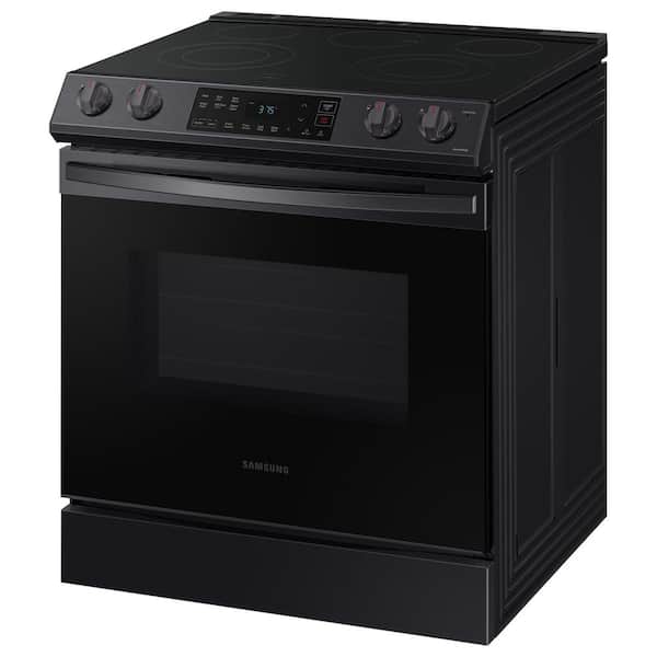 Samsung 30 in. 6.3 cu. ft. Smart 5-Element Slide-In Electric Range with Air  Fry Convection Oven in Black Stainless Steel NE63T8511SG - The Home Depot