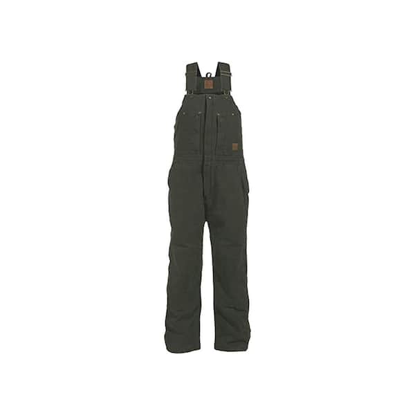 Berne Men's 44 in. x 32 in. Moss Green 100% Cotton Original Washed Insulated Bib Overall