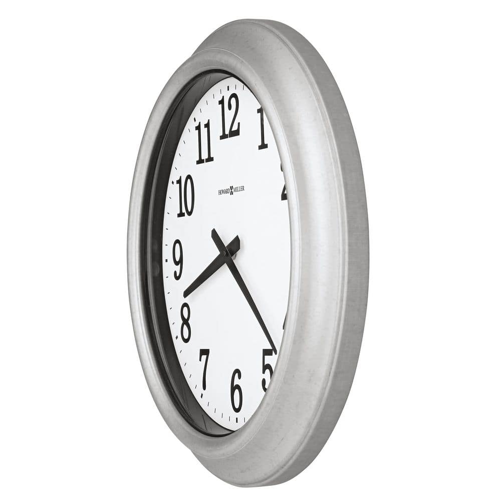 Howard Miller 18'' Gray Galvanized Steel Wall Clock