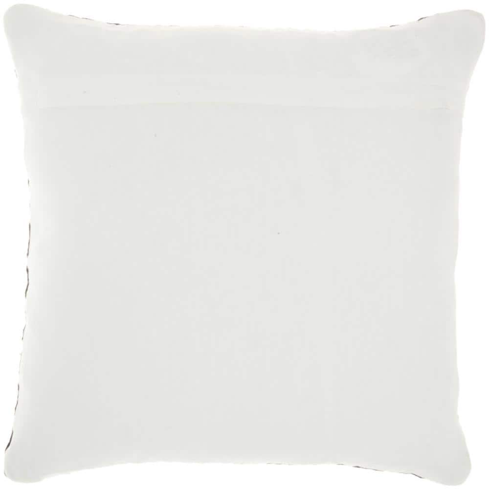 Black and White Geometric Woven Square Throw Pillow, 18" x 18"