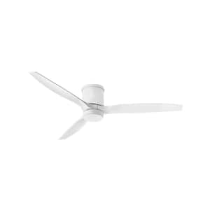 HOVER FLUSH 60 in. Indoor/Outdoor Integrated LED Matte White Ceiling Fan with Remote Control
