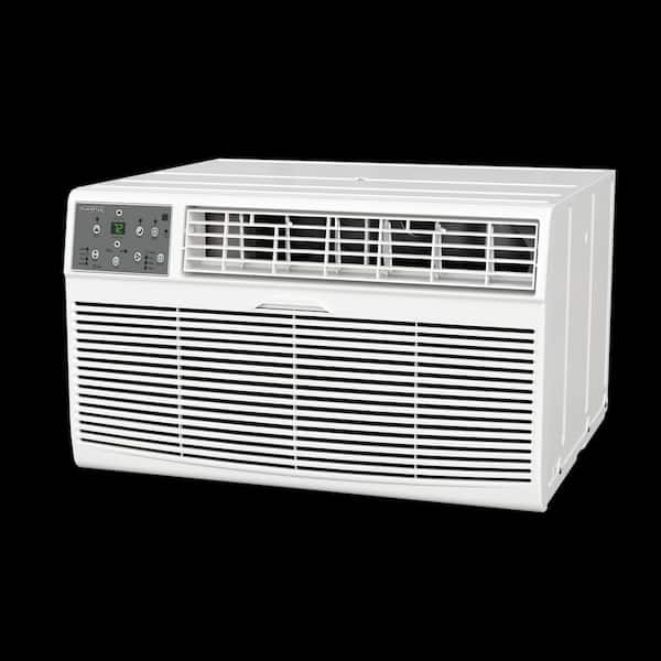 DURASTAR - 12,000 (DOE) BTU 230/208-Volt Through-the-Wall Air Conditioner Cools 550 Sq. Ft. with Heater and remote in White