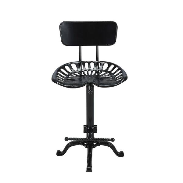Carolina Chair and Table August 24 in. H Black Metal Frame Adjustable Tractor Seat Stool