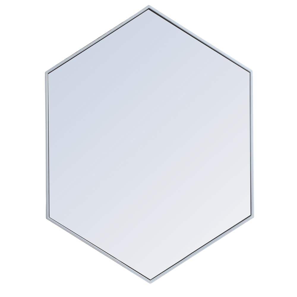 Medium Irregular Silver Modern Mirror (40 in. H x 30 in. W)