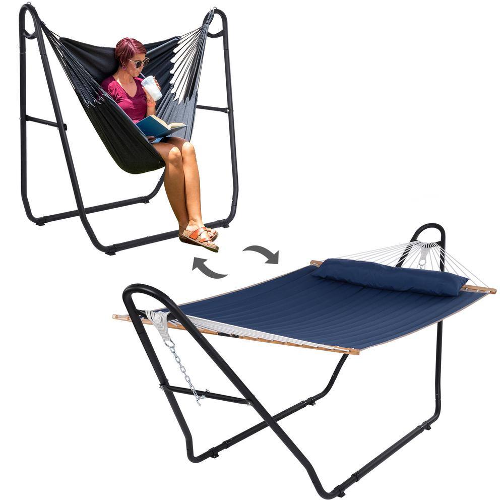 12 ft. 2-in-1 Indoor/Outdoor Portable Hammock Swing Chairs with Stand Inclu