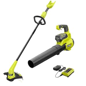 40V Cordless Battery 12 in. String Trimmer and 450 CFM 120 MPH Blower Combo Kit 2-Tools with 4.0 Ah Battery and Charger