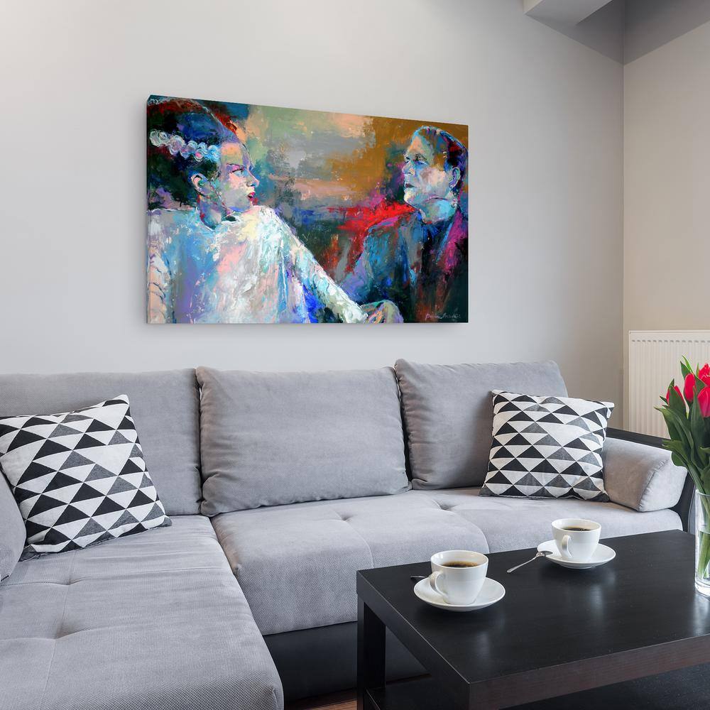 Richard Wallich Colorful Frankenstein and Bride Canvas Art - 30x47