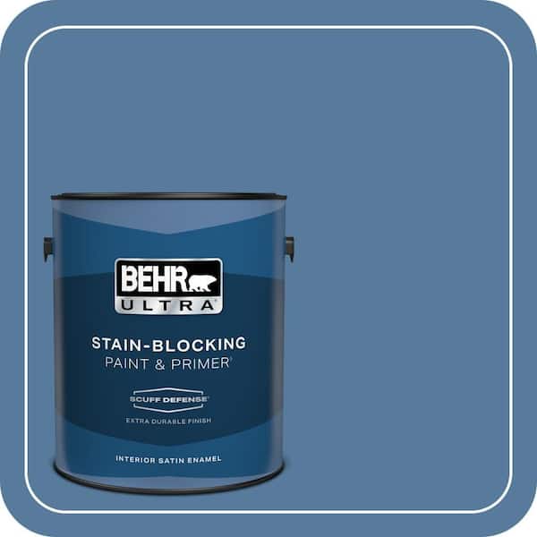 BEHR ULTRA 1 gal. #PPU14-02 Glass Sapphire Extra Durable Satin Enamel Interior Paint & Primer