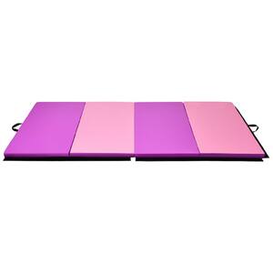 4'x8'x2'' Gymnastics Mat Yoga Mat Thick Folding Panel Gym Purple+Pink ( 32 sq.ft. )